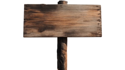 Rustic Wooden Signpost: A weathered wooden signpost stands tall, its blank surface ready to be filled with your message. The rough texture and rustic charm evoke a sense of adventure and the unknown.