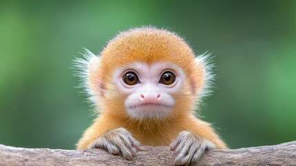 Adorable golden monkey baby portrait.