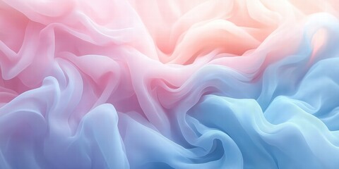 Obraz premium Soft flowing abstract texture in pastel pink and blue tones, combining organic swirls with a serene and artistic composition