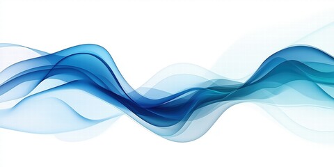 Dynamic abstract design with flowing blue waves and soft gradients, blending modern aesthetics with artistic fluidity