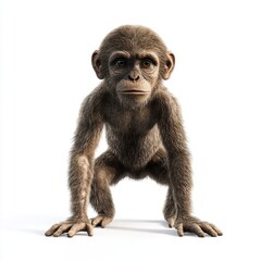 Obraz premium 3D Monkey Isolated and White Background