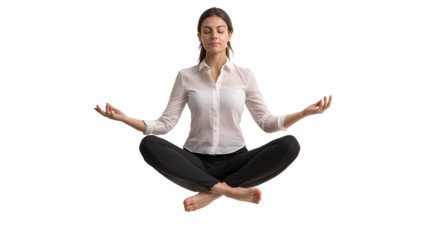 Businesswoman in Lotus Meditation Pose 