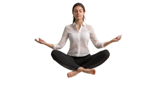 Businesswoman in Lotus Meditation Pose 