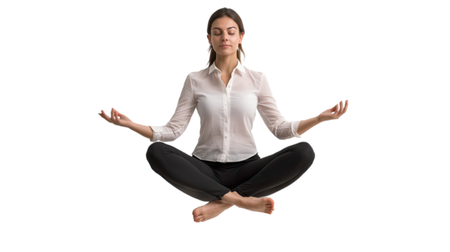 Businesswoman in Lotus Meditation Pose 