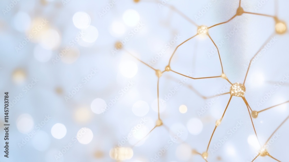 Poster a close-up view of interconnected neural networks with a soft, glowing background, illustrating the 
