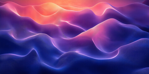 Obraz premium Abstract design featuring dynamic wave-like patterns with vibrant gradients in blue and pink tones, creating a modern visual aesthetic