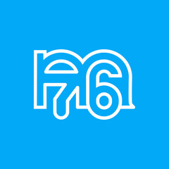 the logo consists of the letter m and number 76 combined. Outline and elegant.