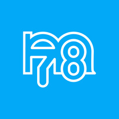 the logo consists of the letter m and number 78 combined. Outline and elegant.