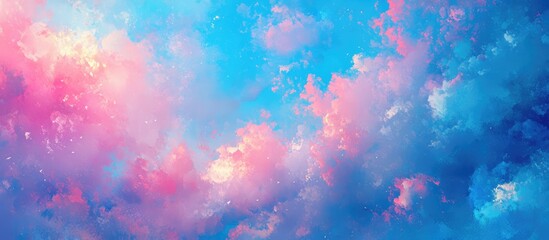 Vibrant clouds illuminated by ethereal light in a stunning azure sky during sunset or twilight.