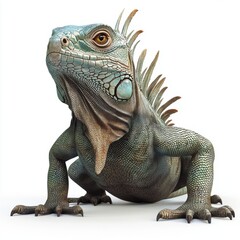 Fototapeta premium 3D Iguana Isolated and White Background