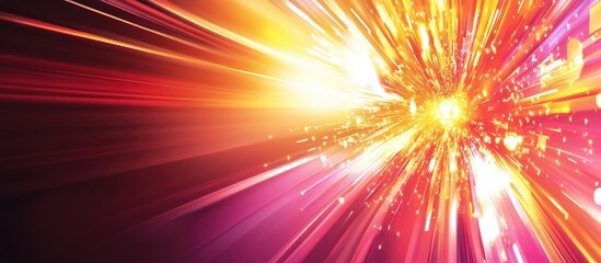 Vibrant abstract explosion of light with dynamic colors creating a festive backdrop and ample space for custom text insertion