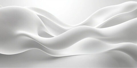 Fototapeta premium White flowing abstract waves with a smooth texture, emphasizing minimalism and elegance in a contemporary art design
