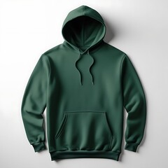 Deep Forest Green Hoodie Mockup: High-Quality Plain Sweatshirt Design for Branding and Promotion