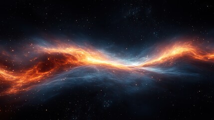 A wormhole connects distant points in space, a dark universe background for adventure and exploration, a wallpaper design depicting time travel and a black hole galaxy.