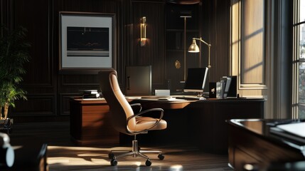 Luxurious Modern Office Interior Design with Sunlit Workspace