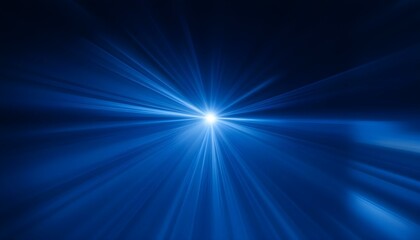 Blur rays light motion blue white flare leak dark. A bright spotlight shines through the darkness. Blue light rays & dust particles. Magic defocused background. Bright abstract background with rays