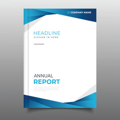 Modern business annual report cover template design with geometric overlap gradient collection