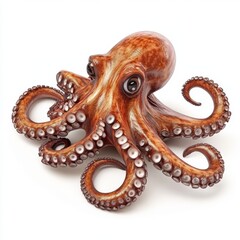 Fototapeta premium 3D Octopus Isolated and White Background