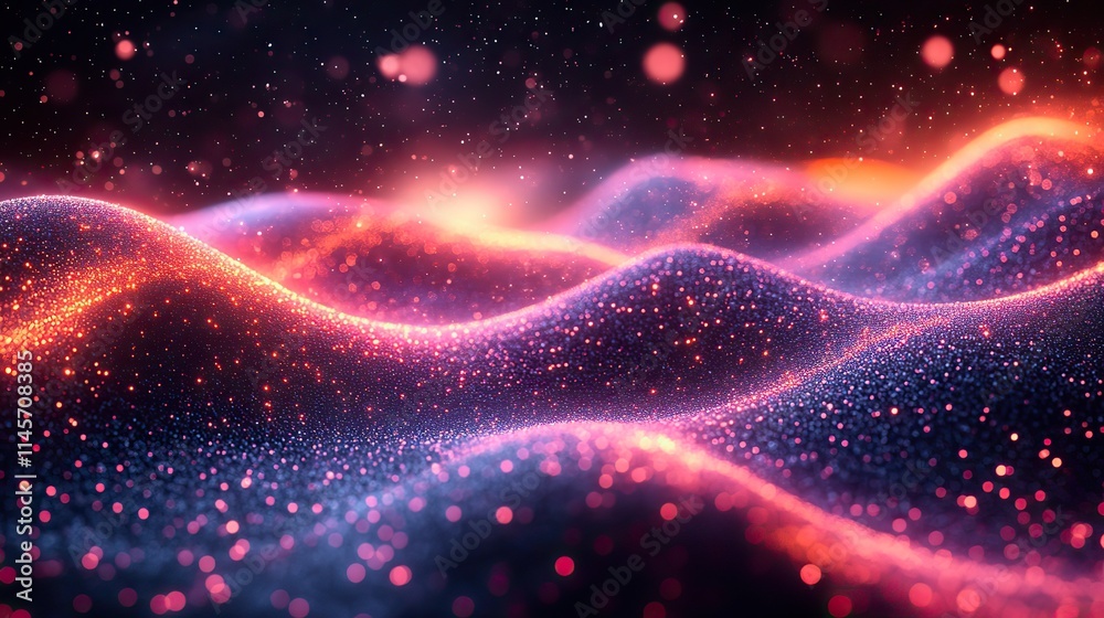 Canvas Prints abstract bokeh or stream in 3d art, representing the future of light travel or particle of metaverse