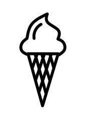 ice cream cone icon vector on white background