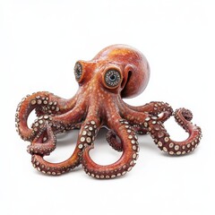 Obraz premium 3D Octopus Isolated and White Background