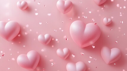 Pink heart pattern and pink background