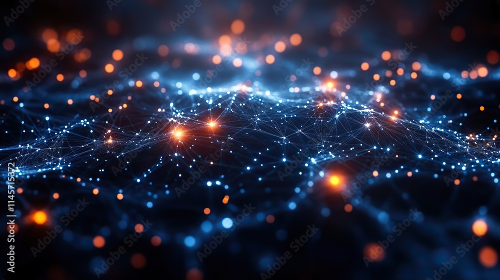 Wall mural an abstract polygonal background with connecting lines, representing technology, network structure, 