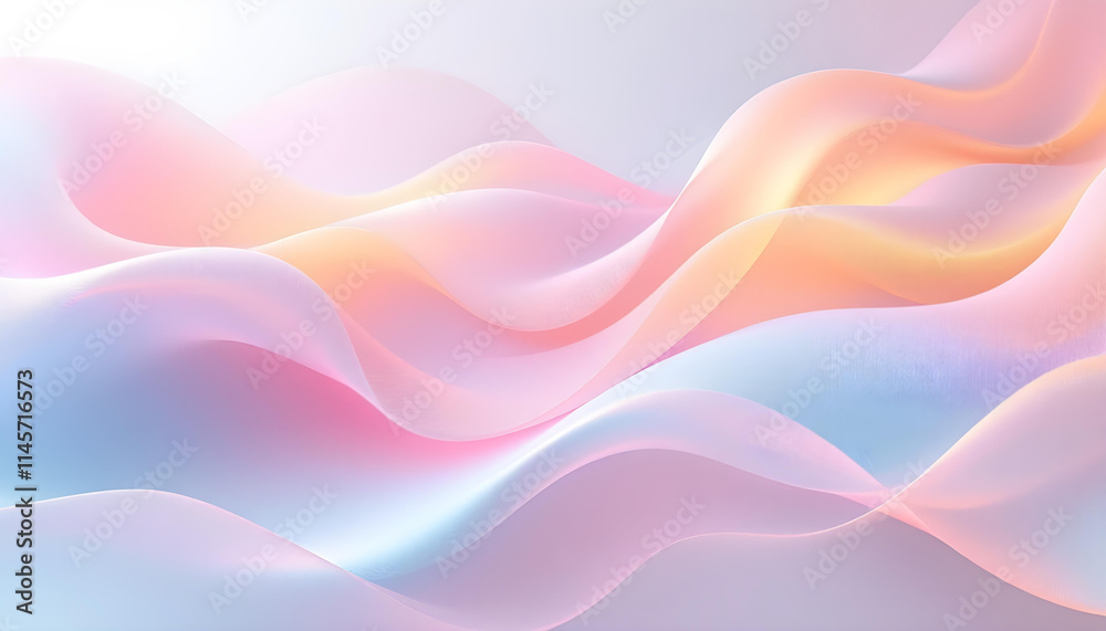 Leinwandbilder colorful abstract waves in soft pastel shades with smooth gradient background. a colorful abstract b