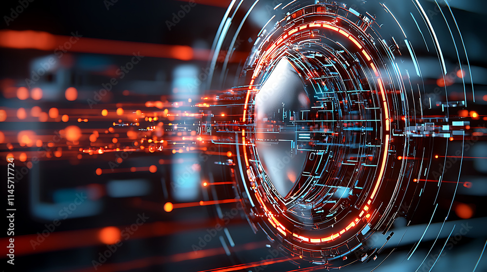 Poster dynamic digital interface visualization tech environment abstract content futuristic viewpoint innov