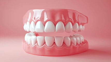 Fototapeta premium Pristine 3D Teeth and Gums Highlighting Oral Health and Precision