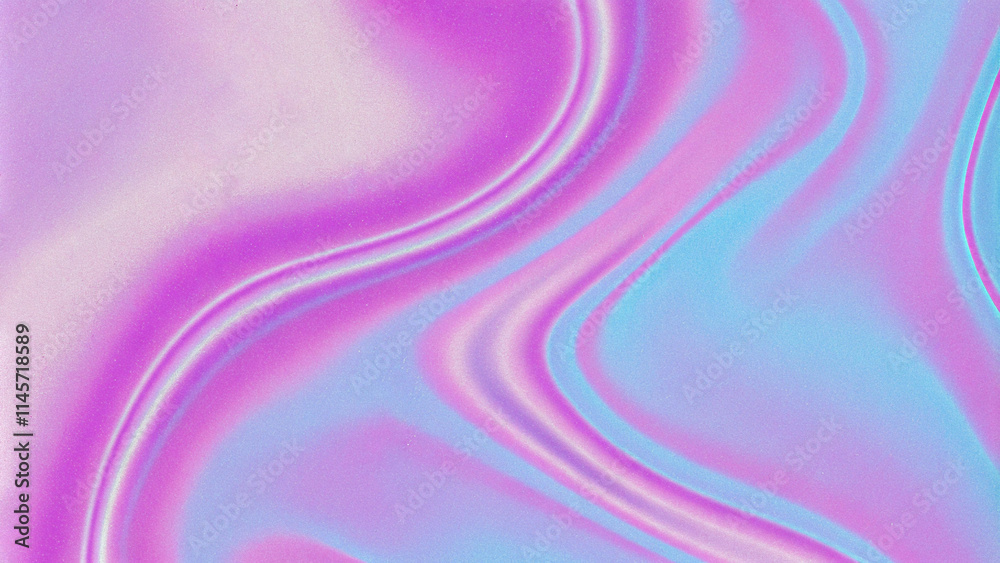 Aufkleber colorful iridescent holographic wave pattern background, with grainy noise effect texture abstract p