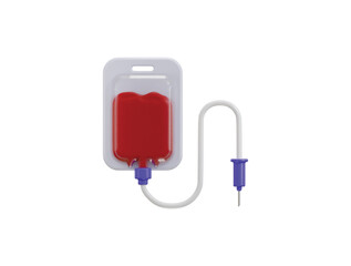 Blood injection and transfusion bag icon 3d render concept of blood bag icon vector illustration