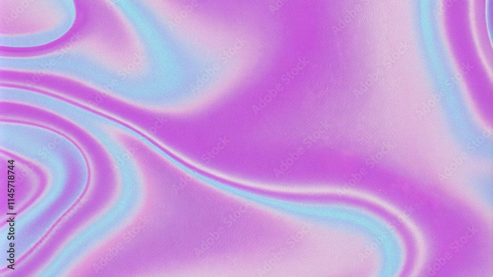 Aufkleber colorful iridescent holographic wave pattern background, with grainy noise effect texture abstract p
