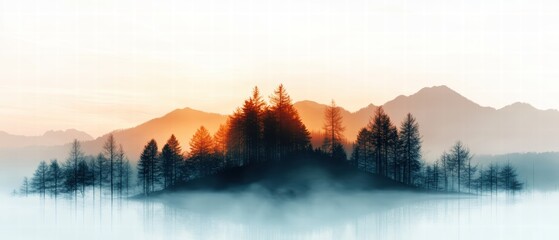 Fototapeta premium Serene Mountain Sunrise
