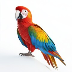 Obraz premium 3D Parrot Isolated and White Background