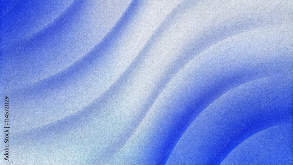 Poster dark blue black abstract grainy background, glowing vibrant color gradient wave shape, noise texture