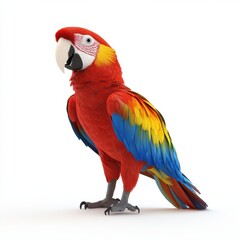 Naklejka premium 3D Parrot Isolated and White Background