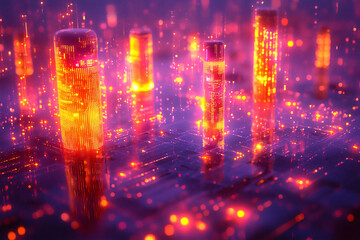  a close-up of a glowing futuristic recipe card with holographic writing,