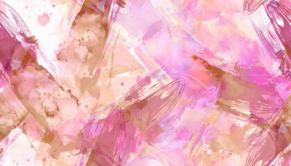 ベージュとピンクのアーティステックなペイント模様