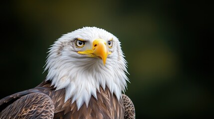 Obraz premium Majestic bald eagle portrait, close-up view.