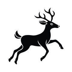 Christmas reindeer silhouette vector