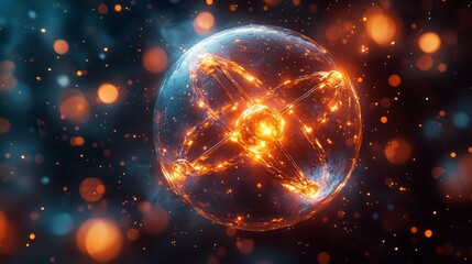 Obraz premium Quand le proton et le neutron se fixent aux electrons, personalize 3l2zexc