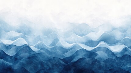 Obraz premium Calm blue waves abstract background with soft gradients and a textured grainy effect for soothing design projects.