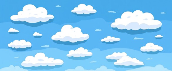 A Blue Sky Filled With Fluffy White Clouds