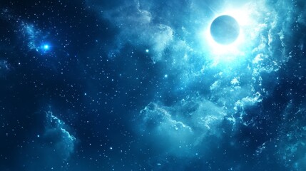 Obraz premium Cosmic Eclipse: Celestial Wonder in Deep Space