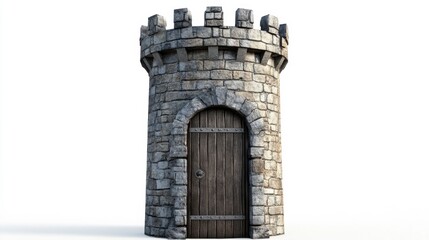 Stone Tower with Medieval Wooden Door - Fairytale Fantasy