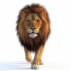 Obraz premium 3D Lion Isolated and White Background
