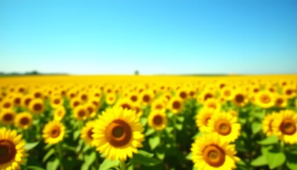Fototapeta premium Vibrant Sunflower Field Summer Bloom Nature Background