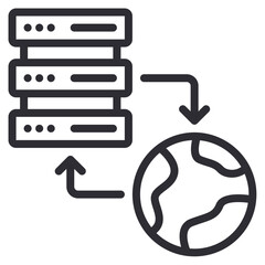 Hosting icon. Big Data isolated on transparent background. Vector illustration.