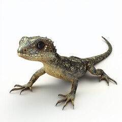 Fototapeta premium 3D Lizard Isolated and White Background